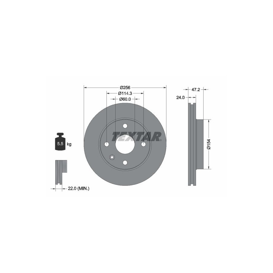 Textar Disque De Frein 92133500 Chevrolet;Daewoo