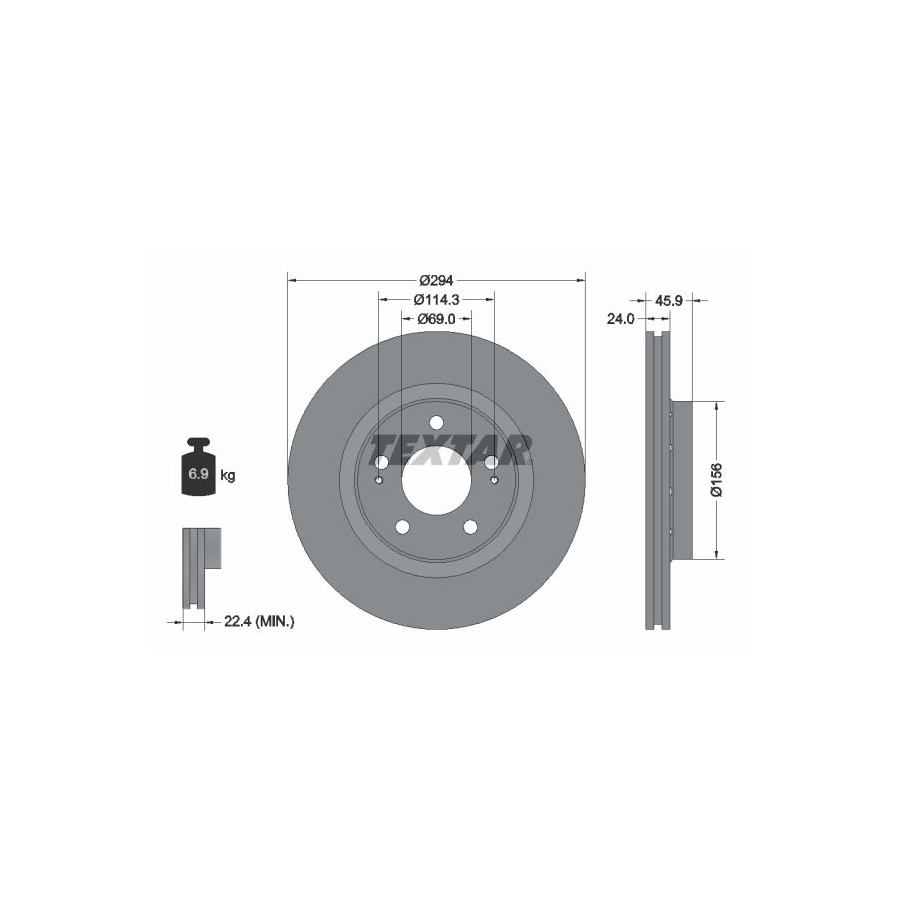 Textar Disque De Frein 92135203 Citroen;Mitsubishi;Peugeot