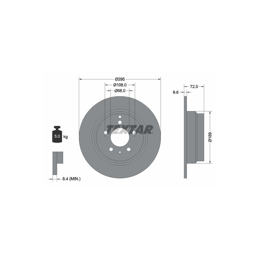 Textar Disque De Frein 92066803 Volvo