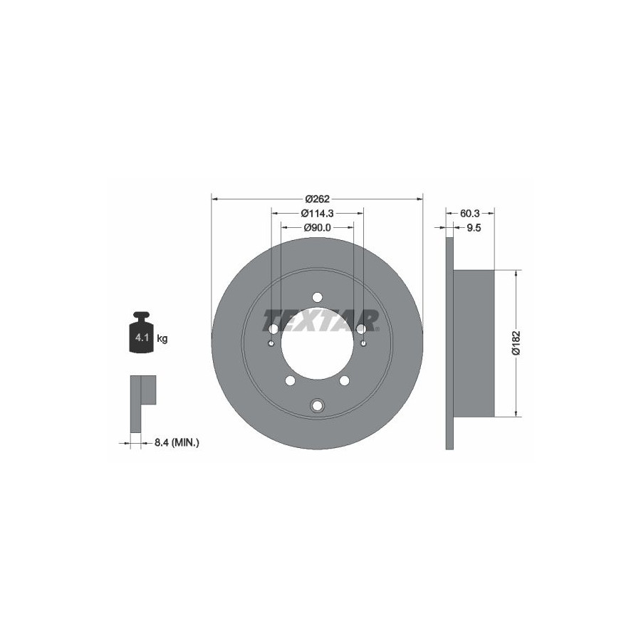 Textar Disque De Frein 92148600 Mitsubishi