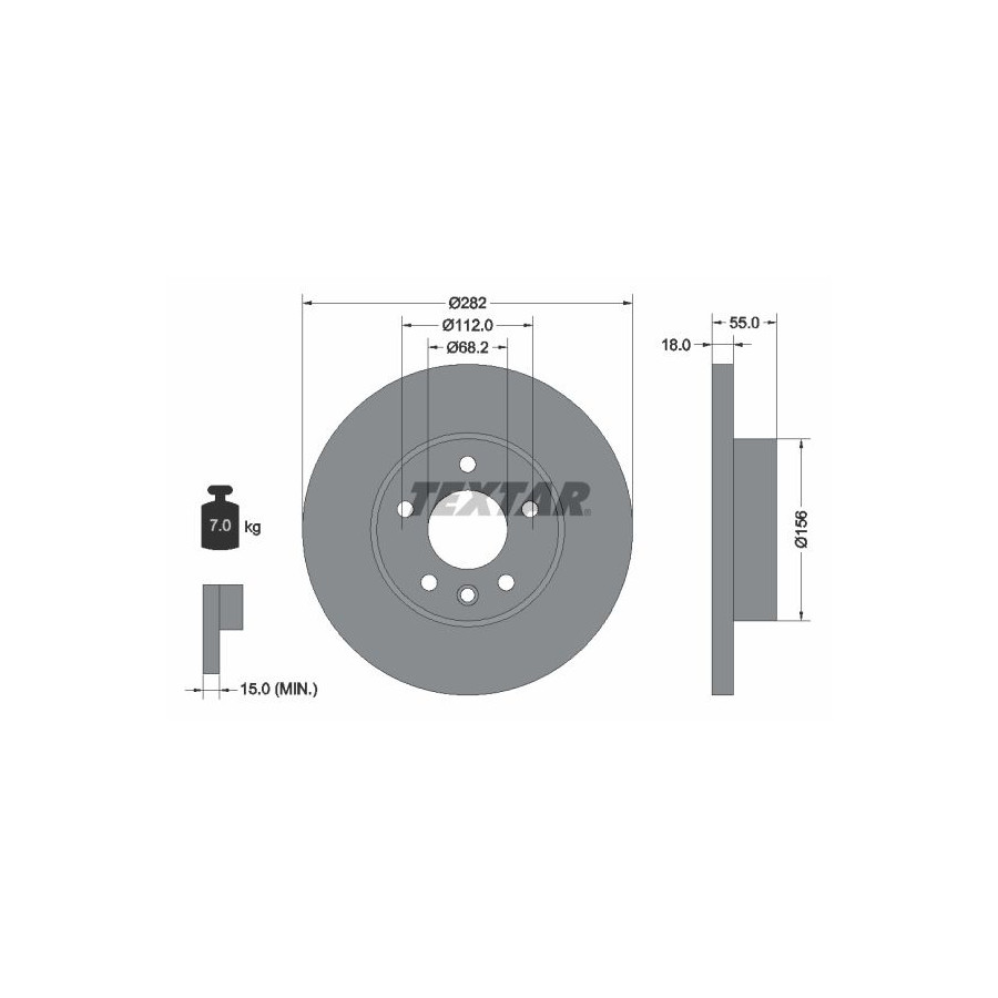 Textar Disque De Frein 92083703 Volkswagen