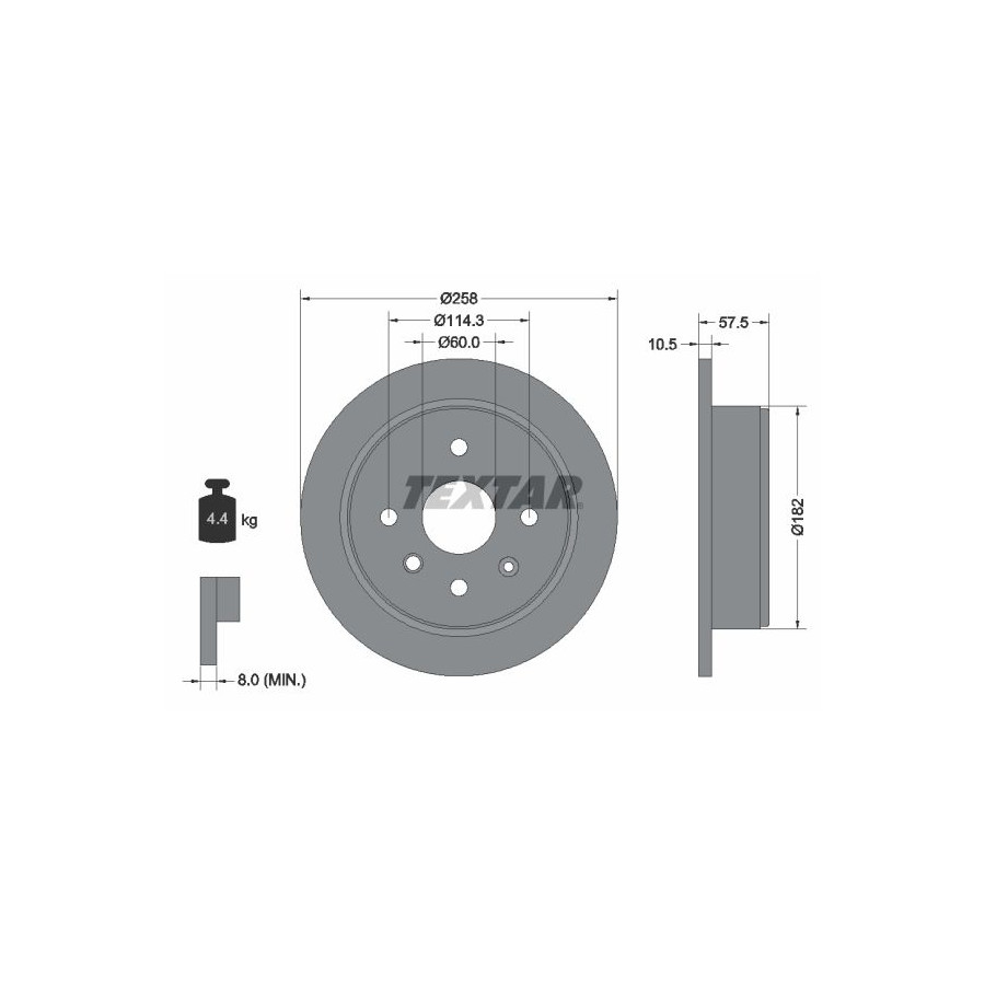 Textar Disque De Frein 92163000 Chevrolet;Daewoo
