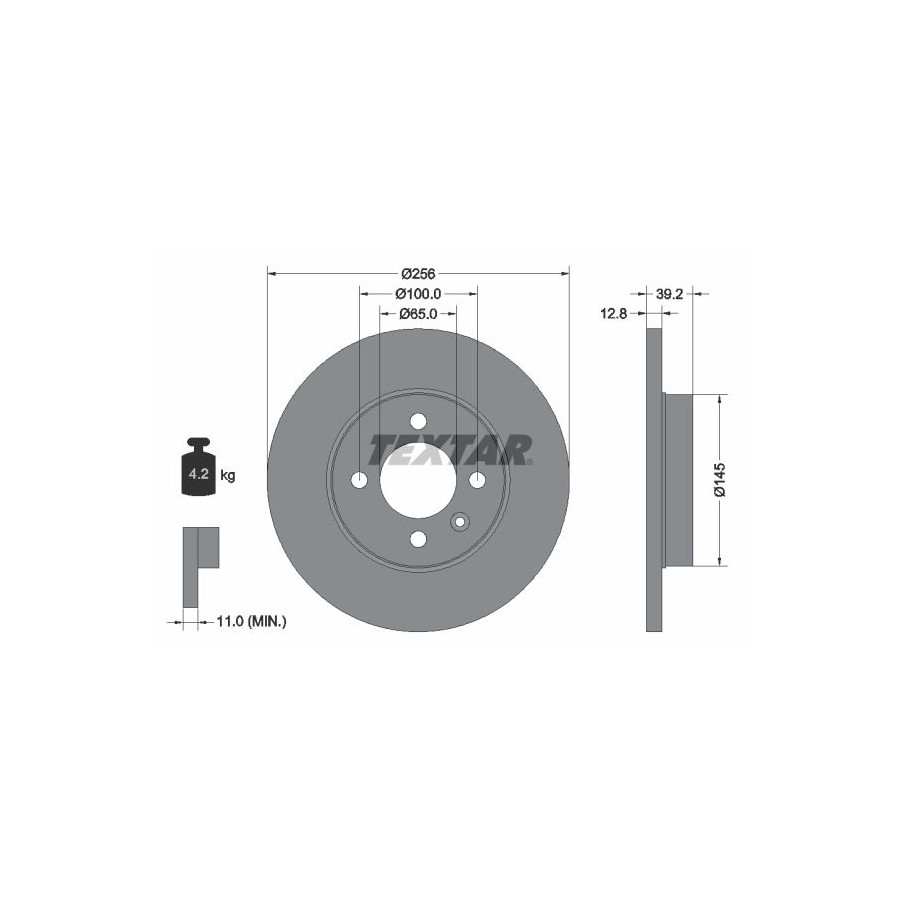 Textar Disque De Frein 92041703 Seat;Volkswagen