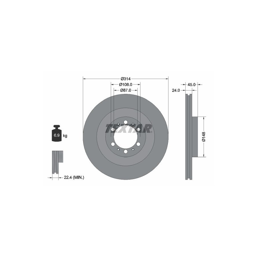 Textar Disque De Frein 92144803 Mitsubishi;Peugeot