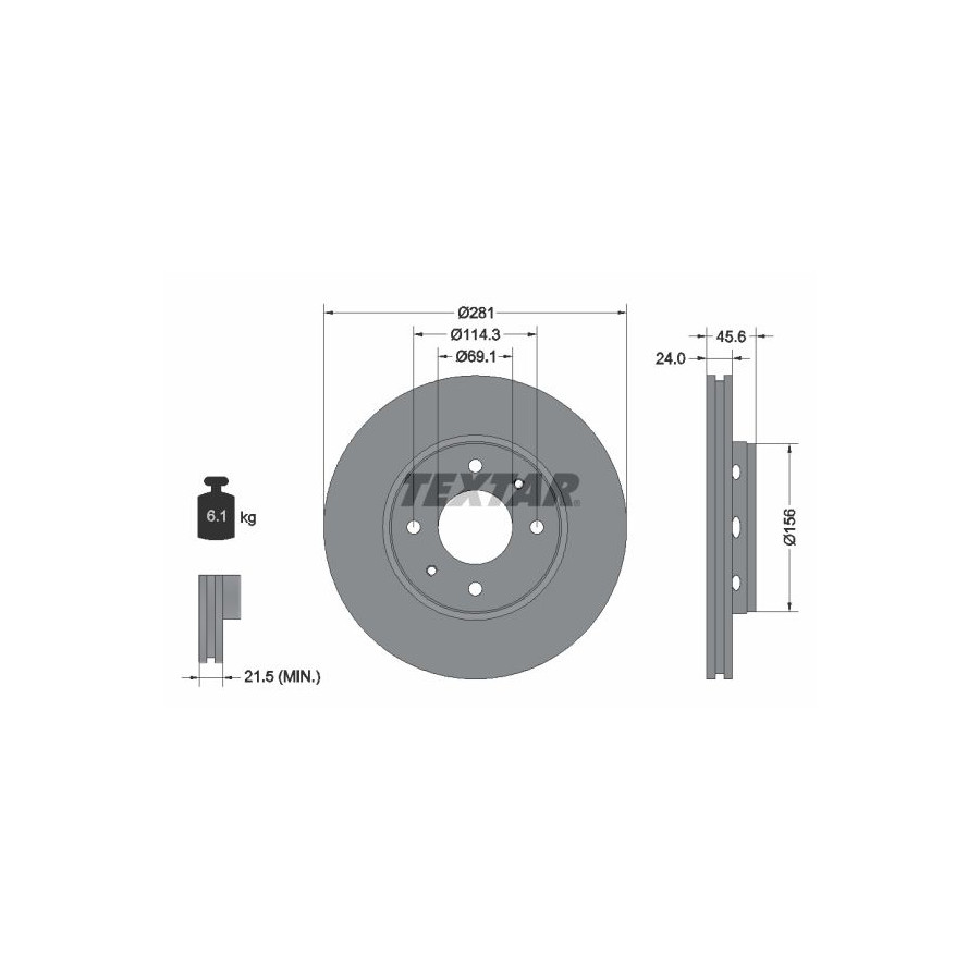 Textar Disque De Frein 92100403 Mitsubishi;Volvo