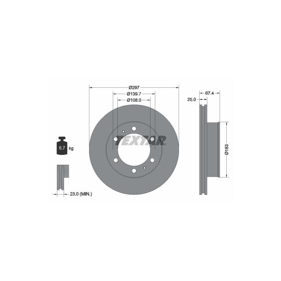 Textar Disque De Frein 92222600 Toyota