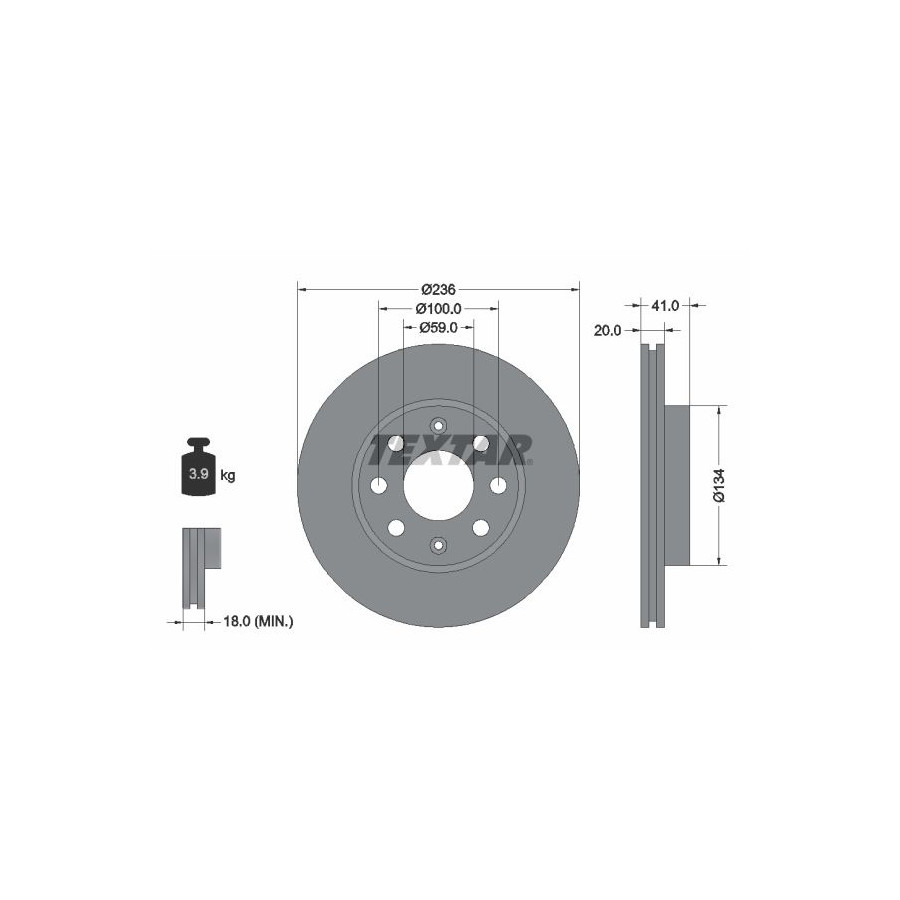 Textar Disque De Frein 92133403 Chevrolet;Daewoo