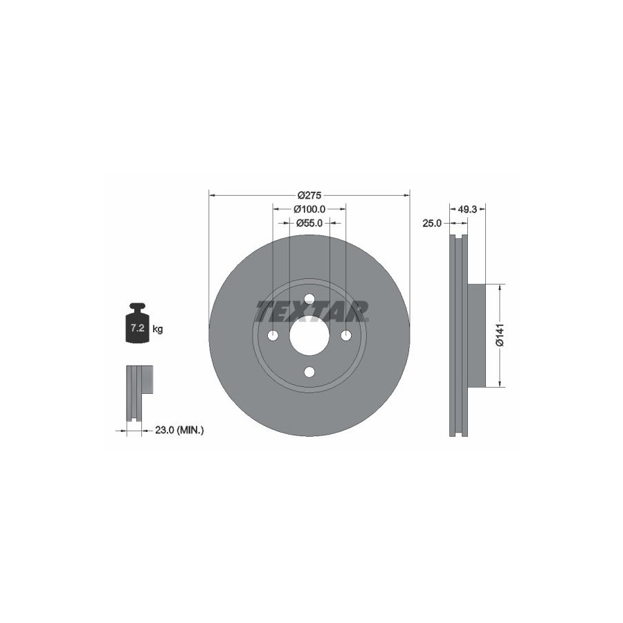 Textar Disque De Frein 92180303 Toyota