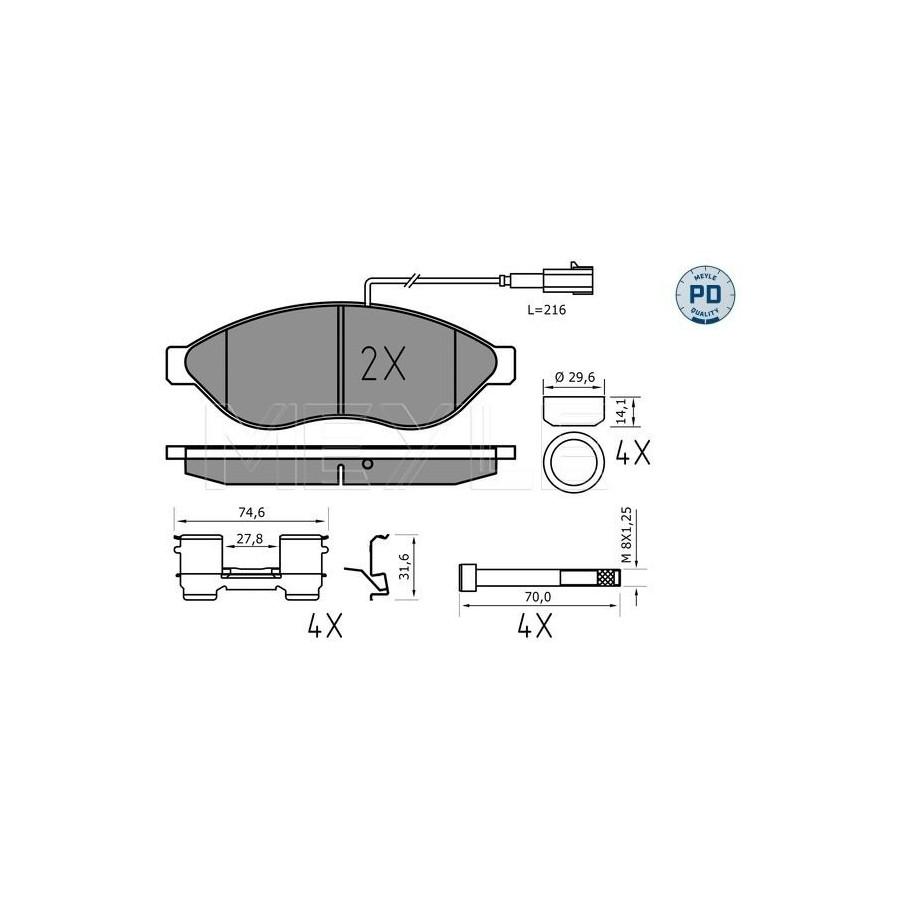 Meyle Kit De Plaquettes De Frein, Frein À Disque 025 244 6819-1/Pd - Image 3