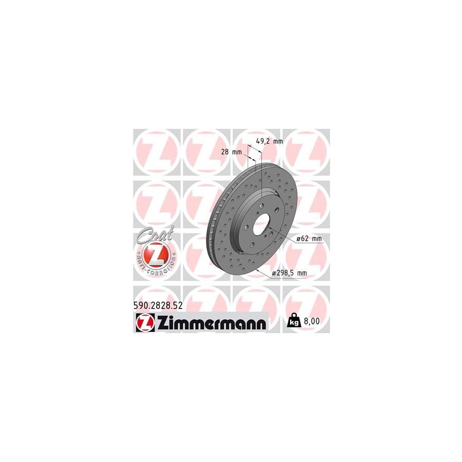 Zimmermann Disque De Frein 590.2828.52 Toyota