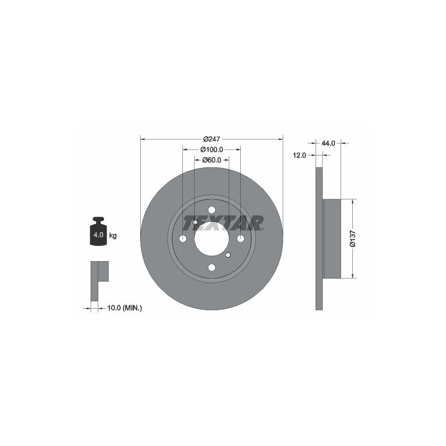 Textar Disque De Frein 92110803 Opel;Suzuki;Vauxhall