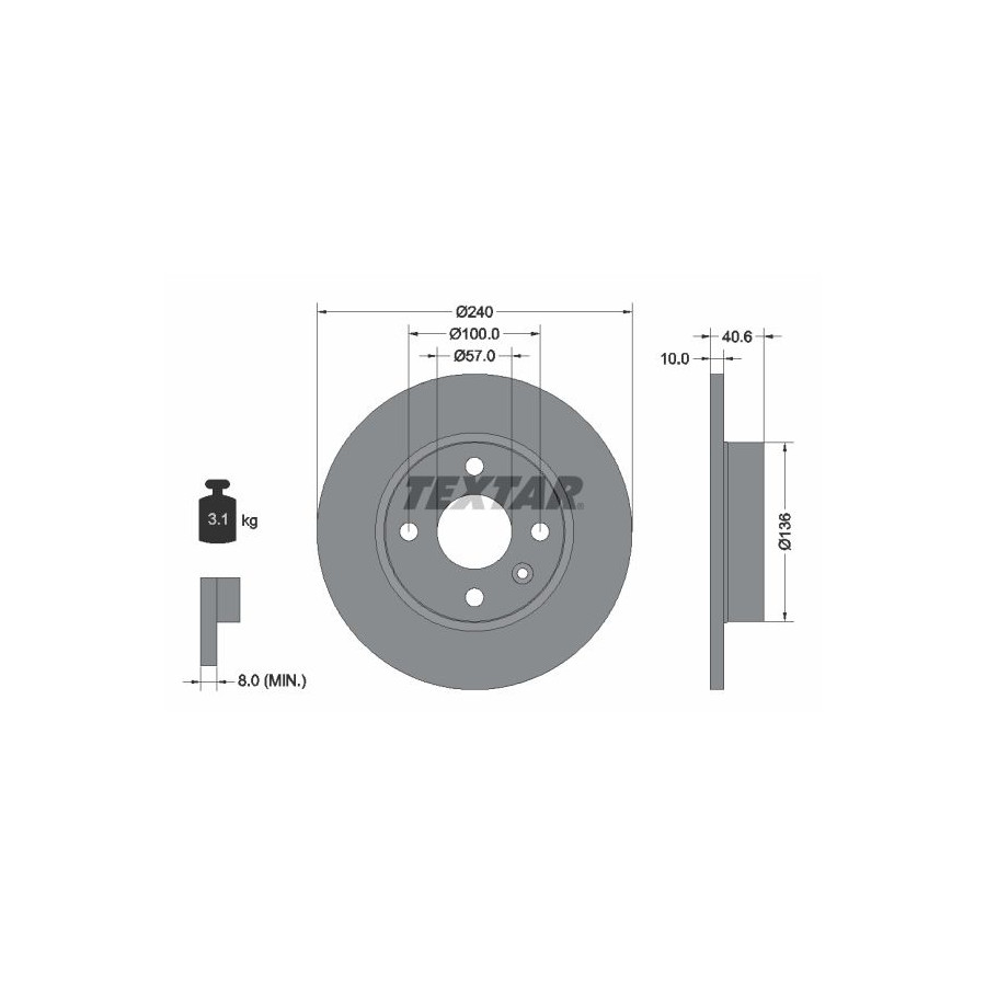 Textar Disque De Frein 92111003 Opel;Vauxhall