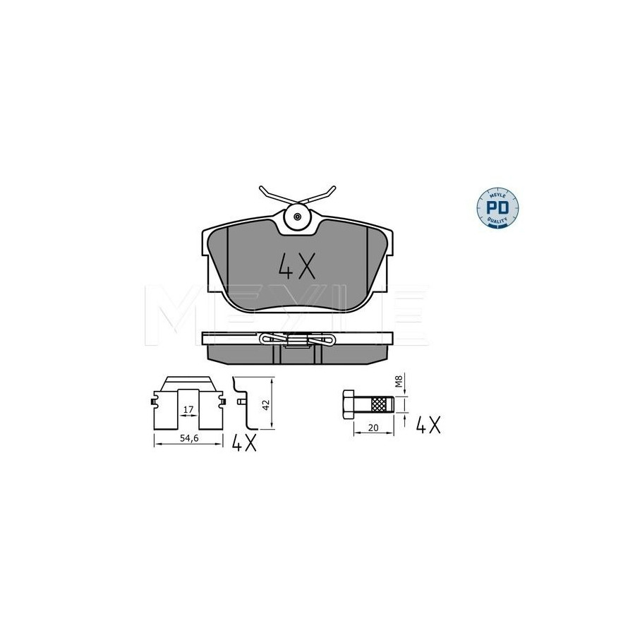 MEYLE 025 232 2417/PD Plaquettes de frein arrière pour VW Transporter - Image 4