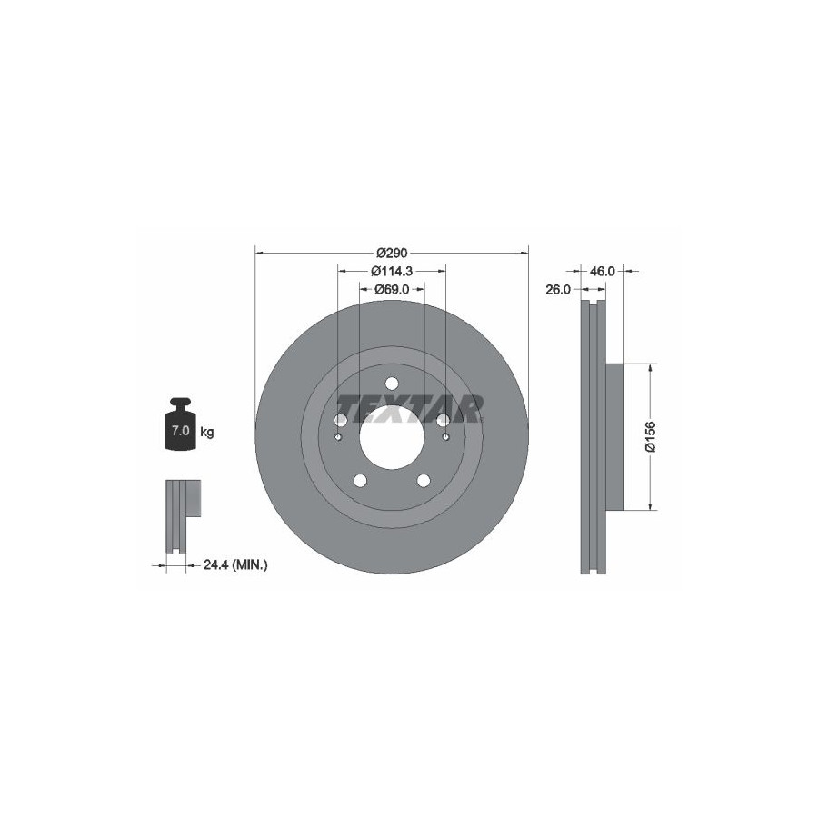 Textar Disque De Frein 92148303 Mitsubishi