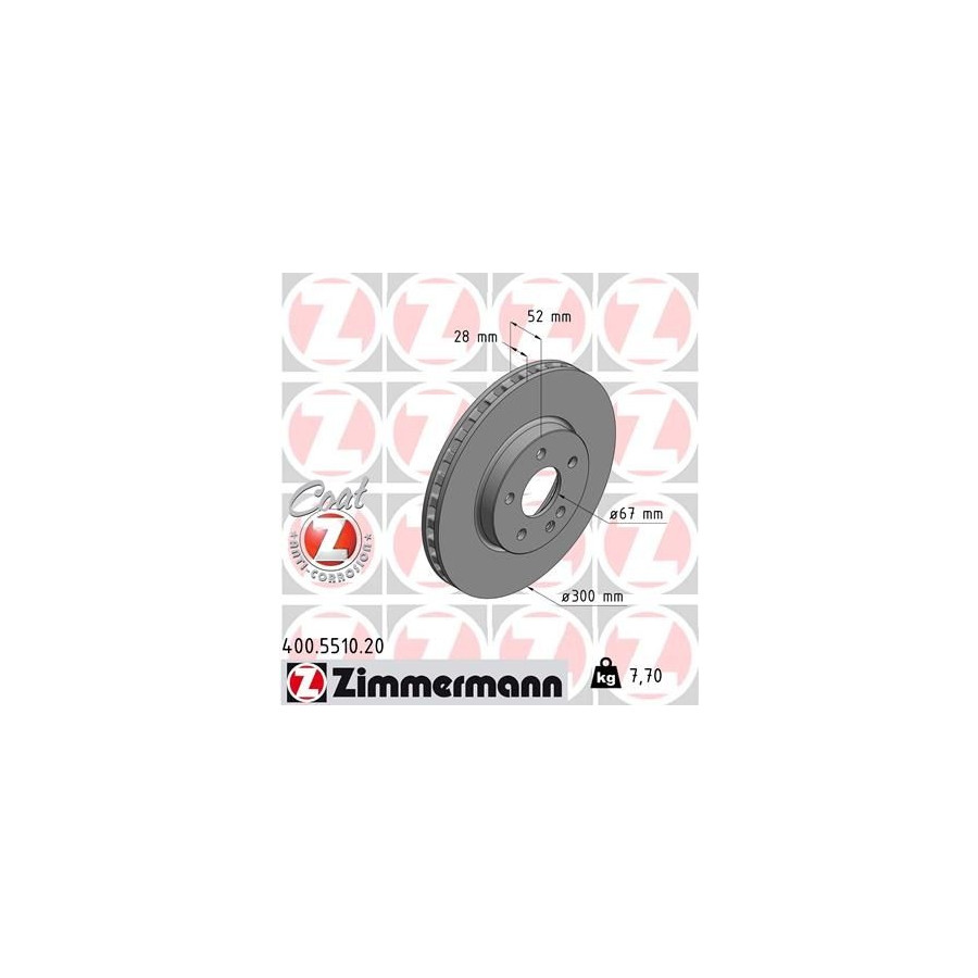 Zimmermann Disque De Frein 400.5510.20 Mercedes-Benz