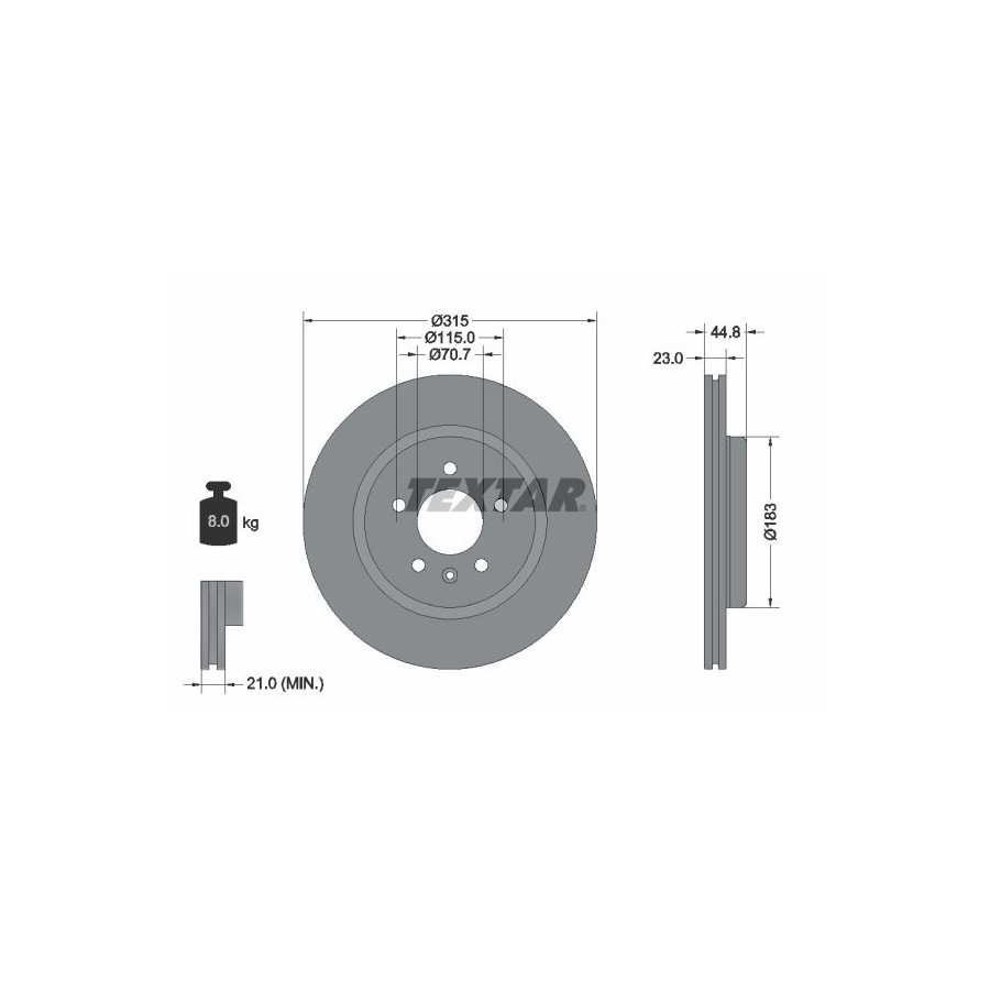 Textar Disque De Frein 92305603 Opel;Vauxhall