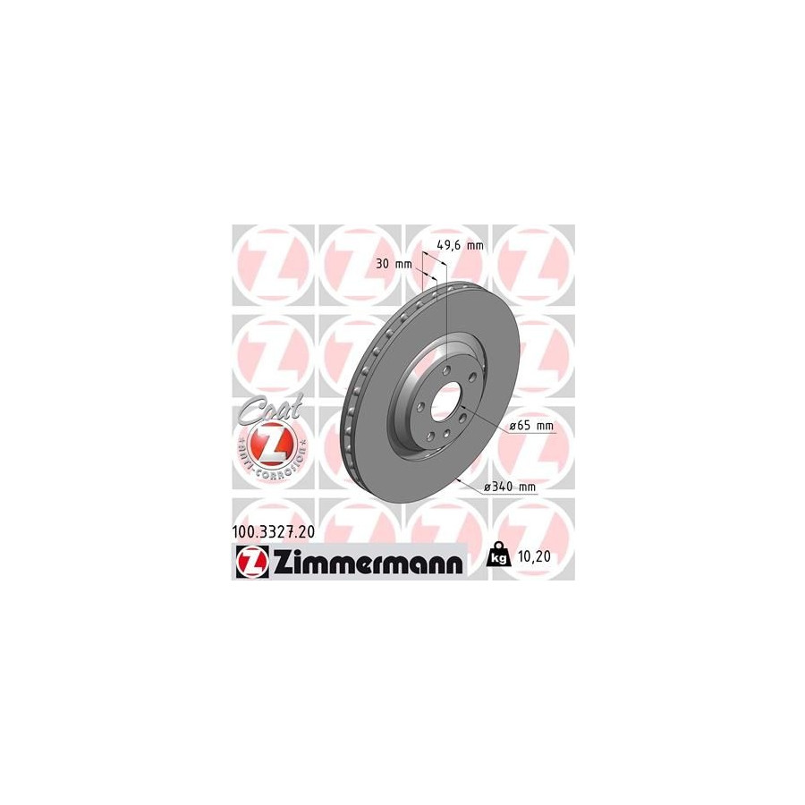Zimmermann Disque De Frein 100.3327.20 Audi