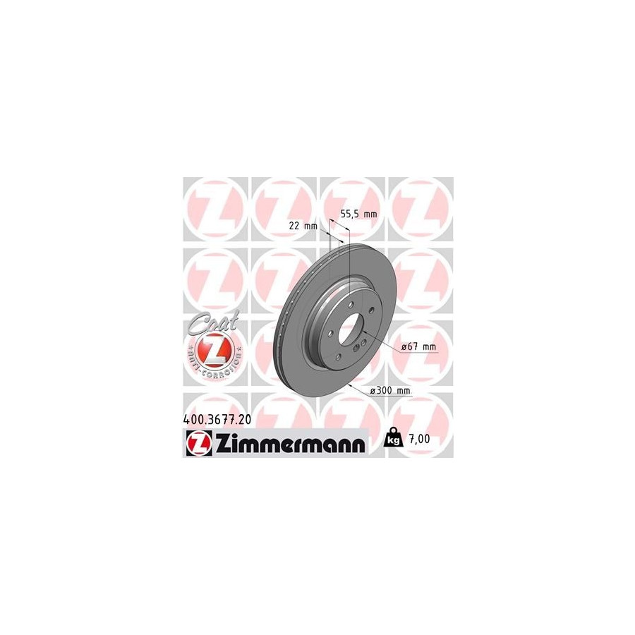 Zimmermann Disque De Frein 400.3677.20 Mercedes-Benz