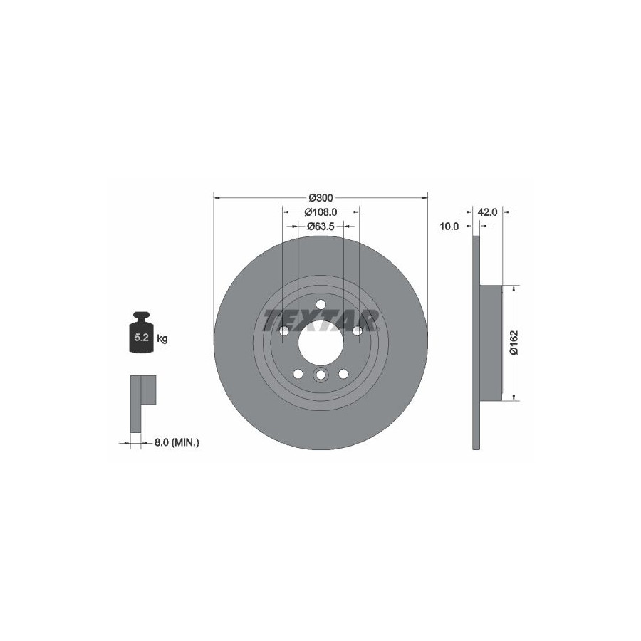 Textar Disque De Frein 92309505 Jaguar