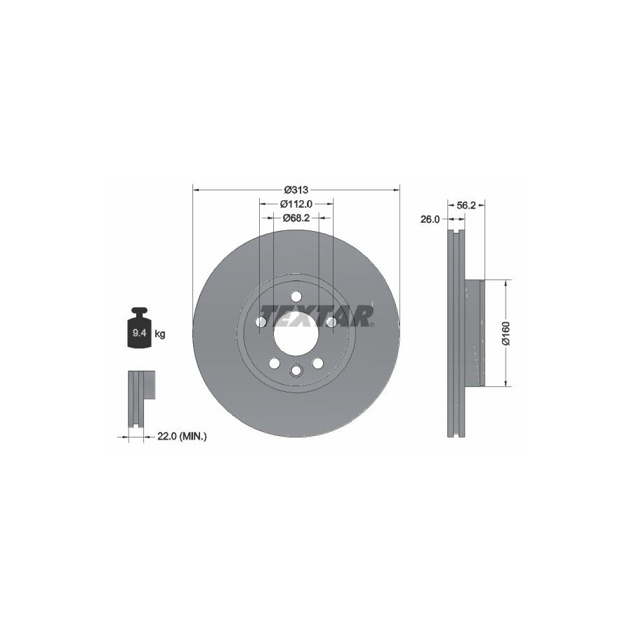 Textar Disque De Frein 92109905 Ford;Seat;Volkswagen