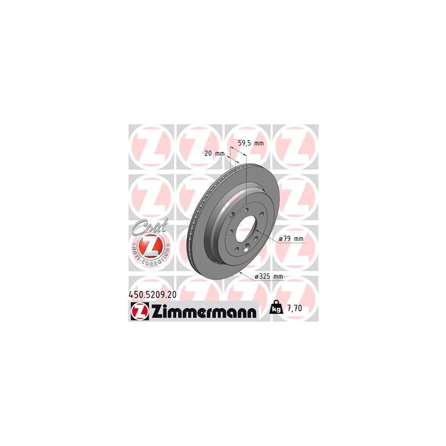 Zimmermann Disque De Frein 450.5209.20 Land Rover