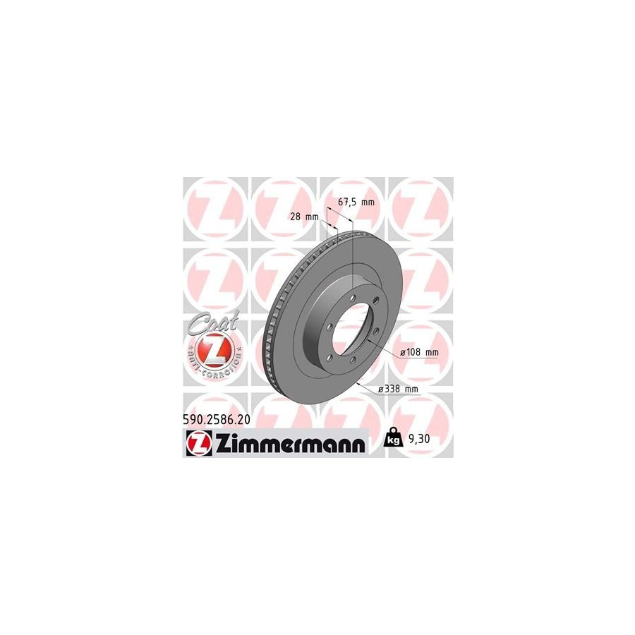 Zimmermann Disque De Frein 590.2586.20 Toyota