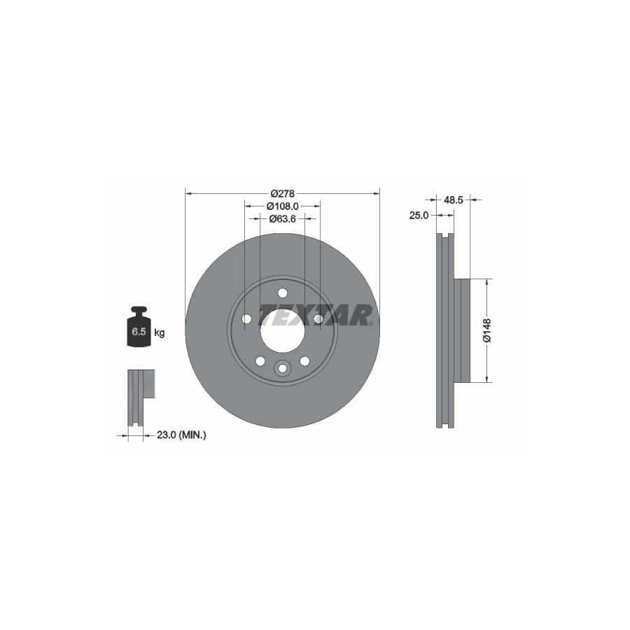 Textar Disque De Frein 92292303 Volvo