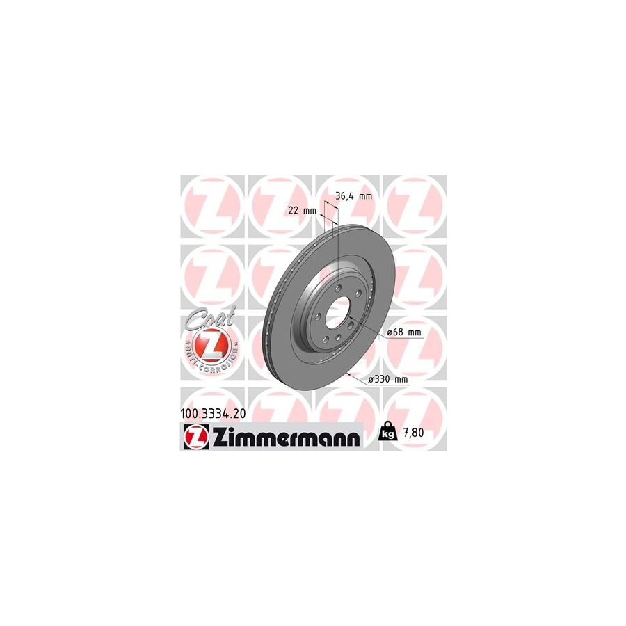 Zimmermann Disque De Frein 100.3334.20 Audi