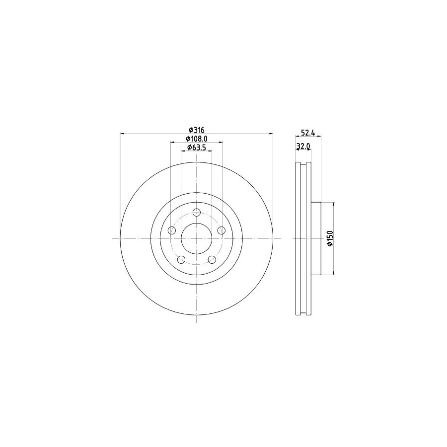 2x Disque de frein ventilé de l'intérieur 8DD 355 126-701 HELLA pour FORD - Image 4
