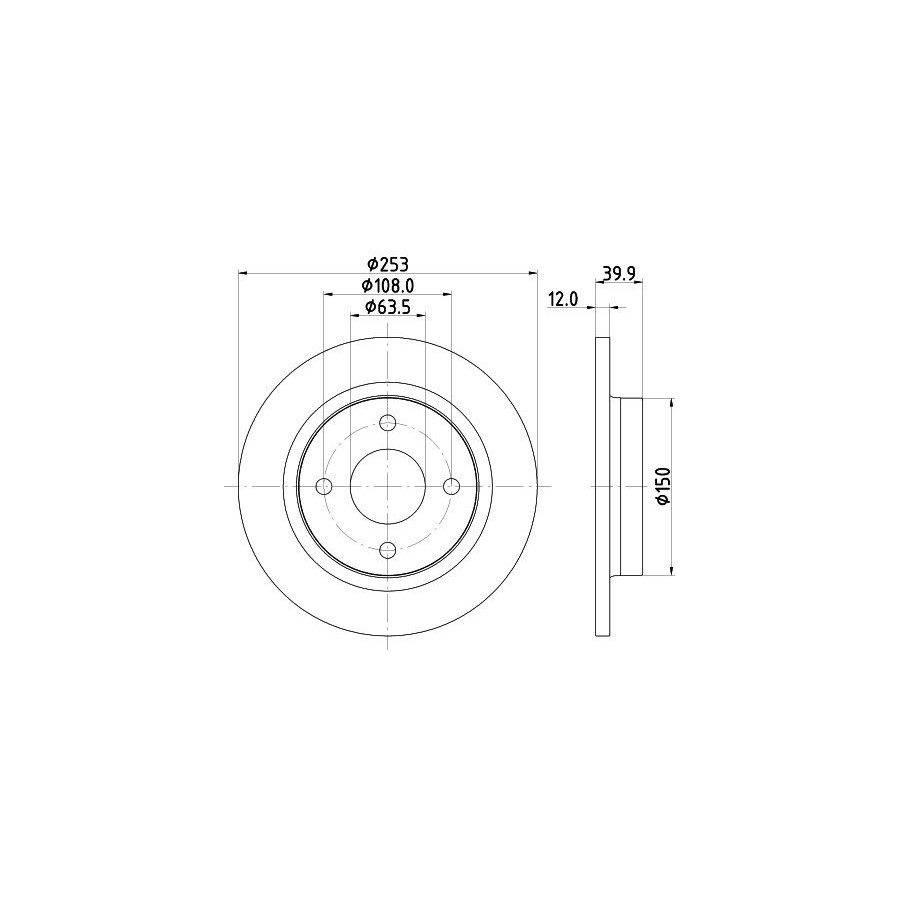 2 Disques de Frein Plein Ø 63,5 MM 12 MM HELLA Convient pour U. A. Ford Fiesta - Image 4