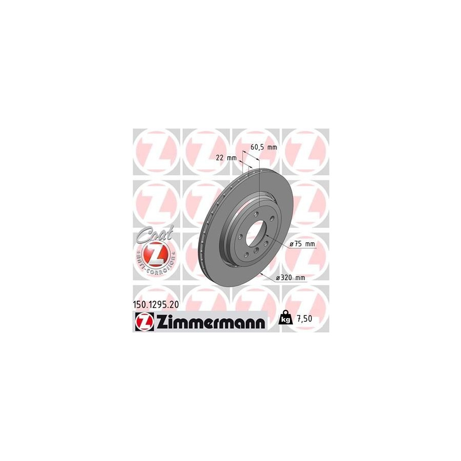 Zimmermann Disque De Frein 150.1295.20 Bmw