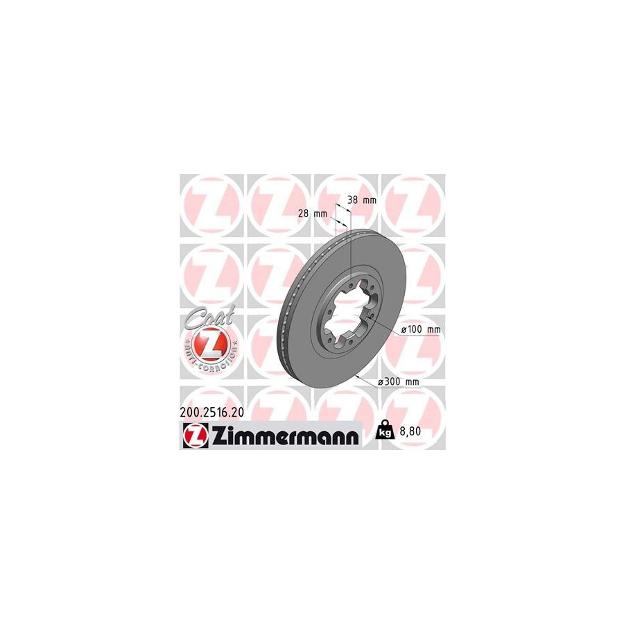 2x Zimmermann Disque Coat Z Ø300mm Avant pour R50 Pick QX4 R20 Pathfinder U - Image 3