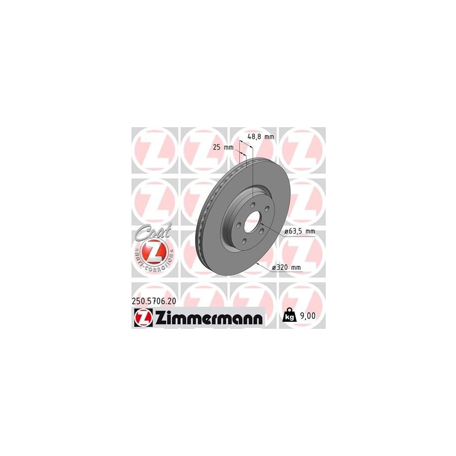 Zimmermann Disque De Frein 250.5706.20 Ford
