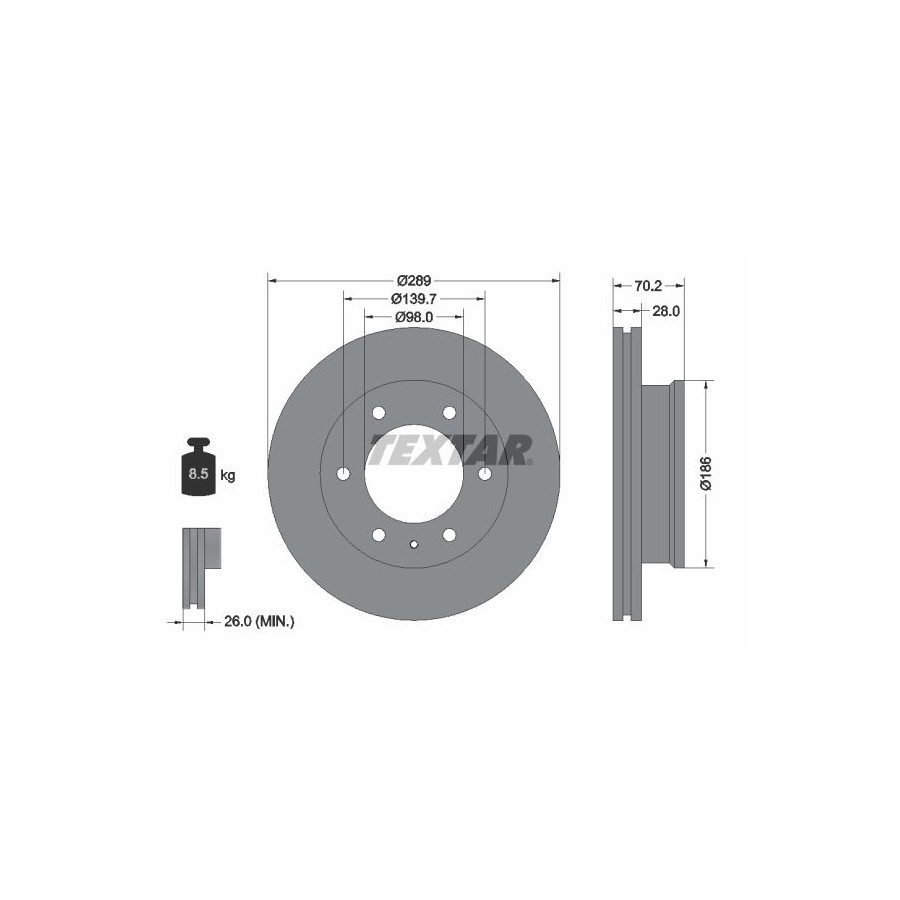 Textar Disque De Frein 92223000 Ford;Mazda