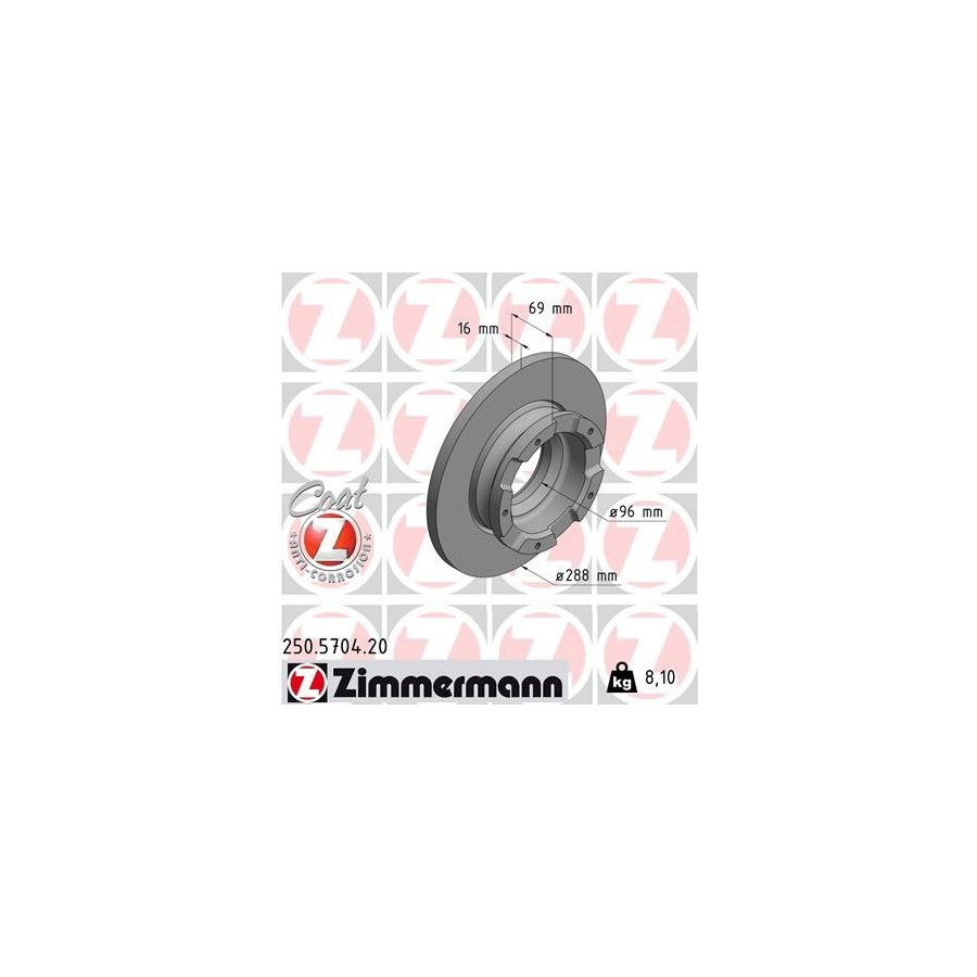 Zimmermann Disque De Frein 250.5704.20 Ford