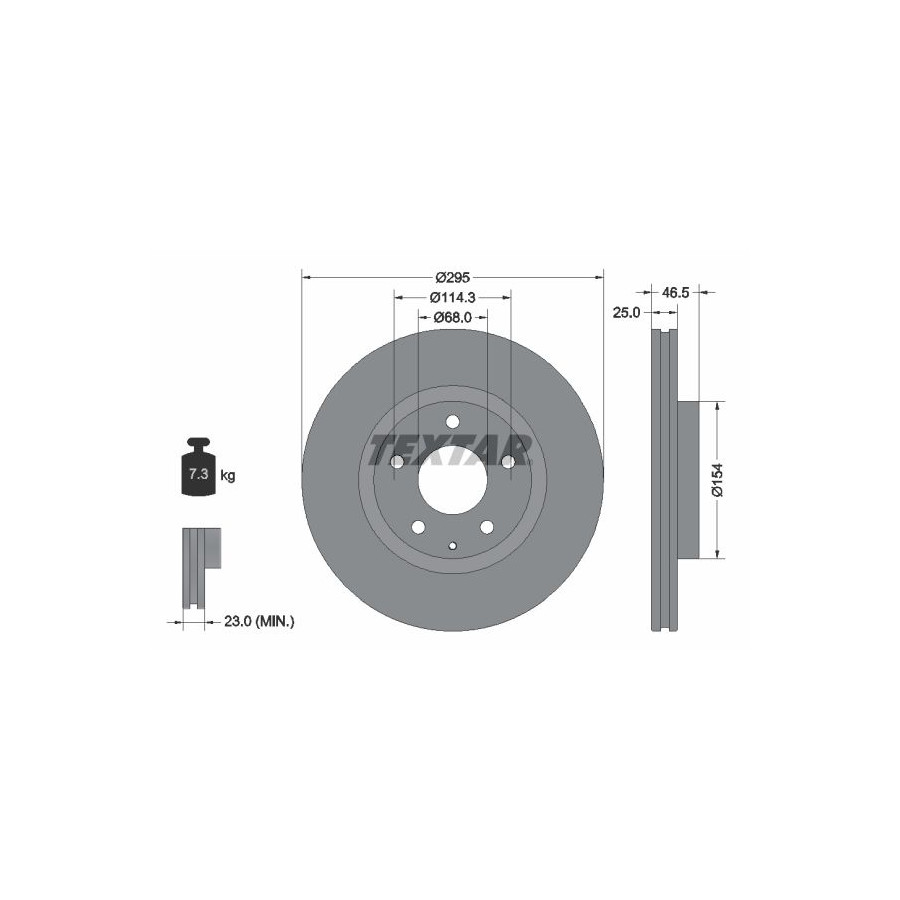 Textar Disque De Frein 92326203 Mazda