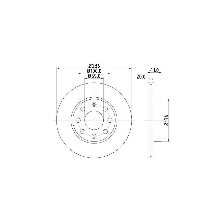 Hella Disque De Frein 8Dd355111341 Chevrolet;Daewoo