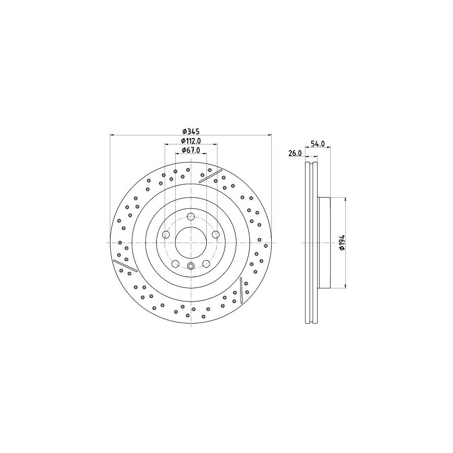 2x Disque de frein ventilé de l'intérieur 8DD 355 132-461 HELLA - Image 4