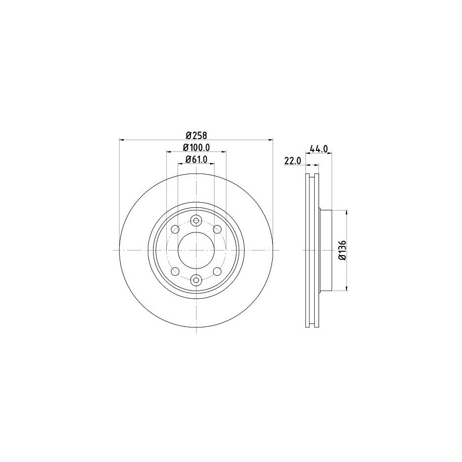 Hella Disque De Frein 8Dd355129621 Dacia;Renault;Smart
