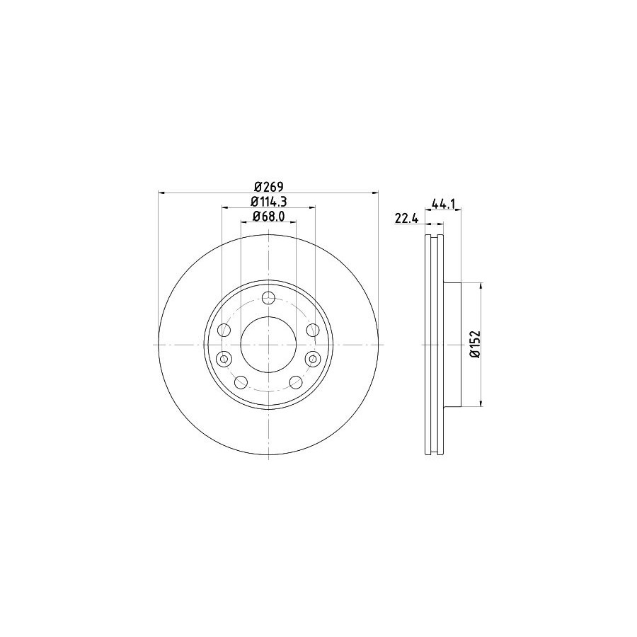 2 Disques de Frein Aéré Internement Ø 68 MM 22,4 HELLA pour U. A. Dacia Duster - Image 3