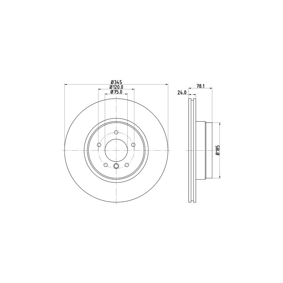 2x Disque de frein ventilé de l'intérieur 8DD 355 129-321 HELLA pour BMW X6 X5 - Image 3