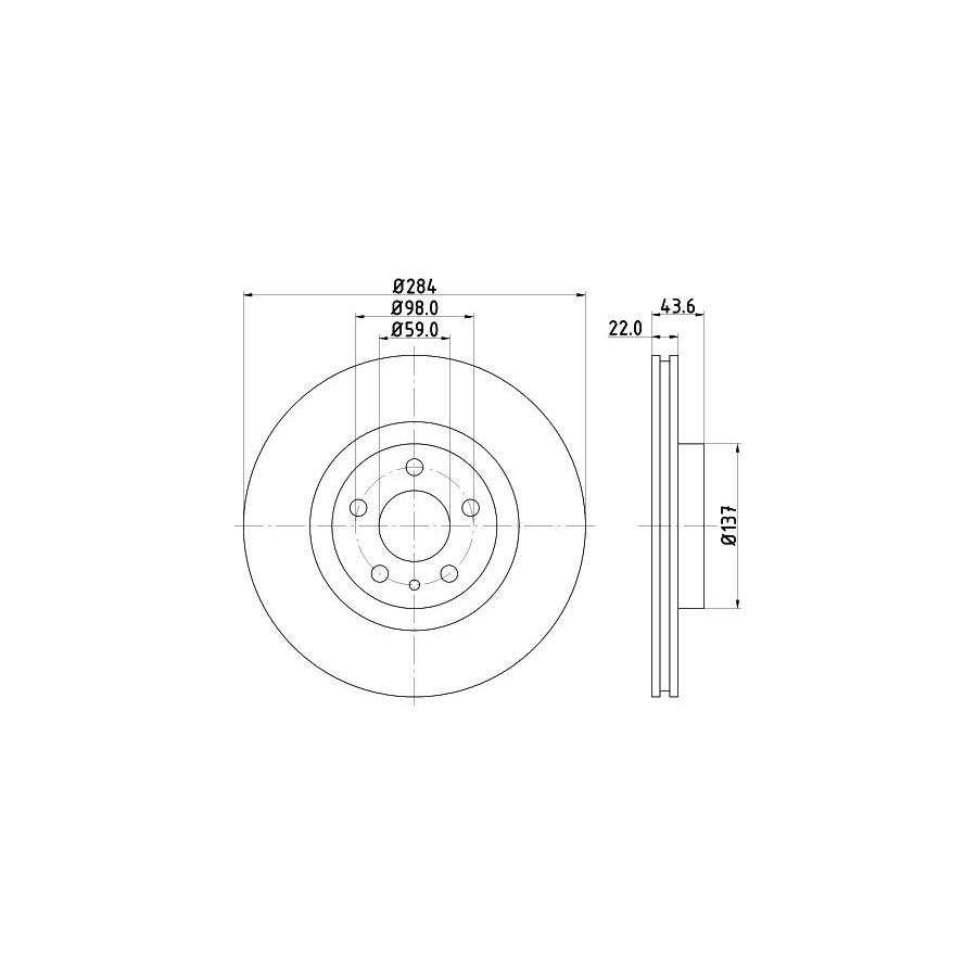 2 Disques de Frein Aéré Internement Ø 59 MM 22 HELLA pour U. A. Alfa Romeo 156 - Image 3