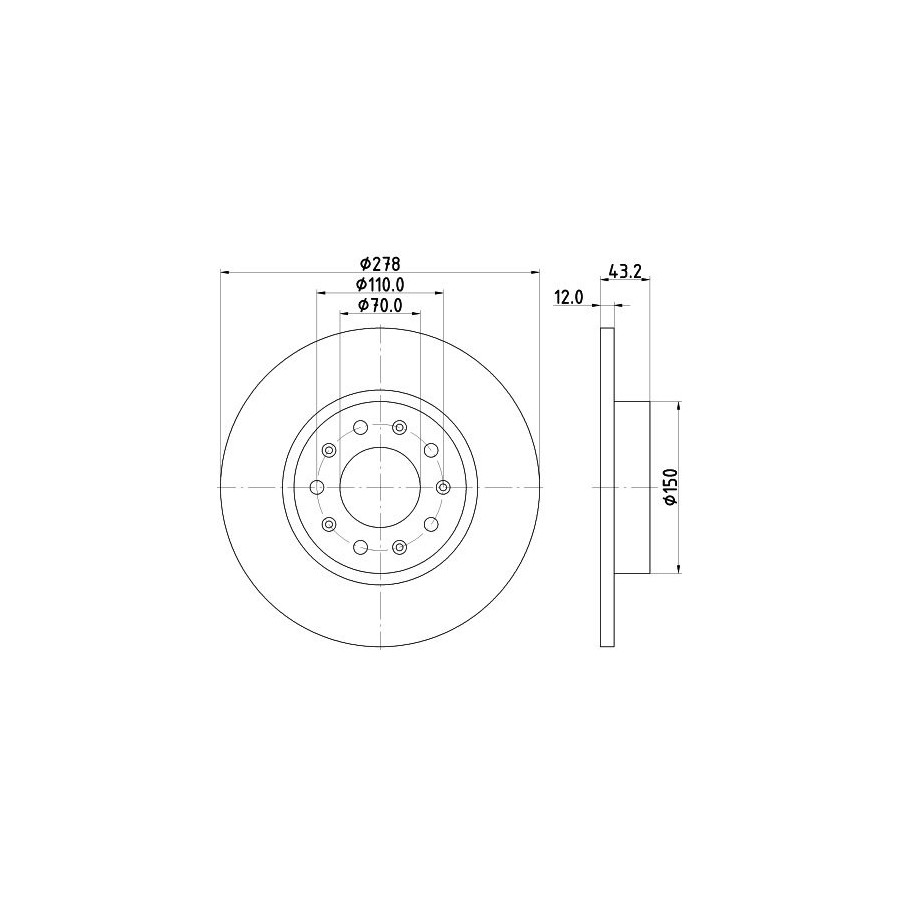 Hella Disque De Frein 8Dd355116671 Alfa Romeo;Fiat;Jeep
