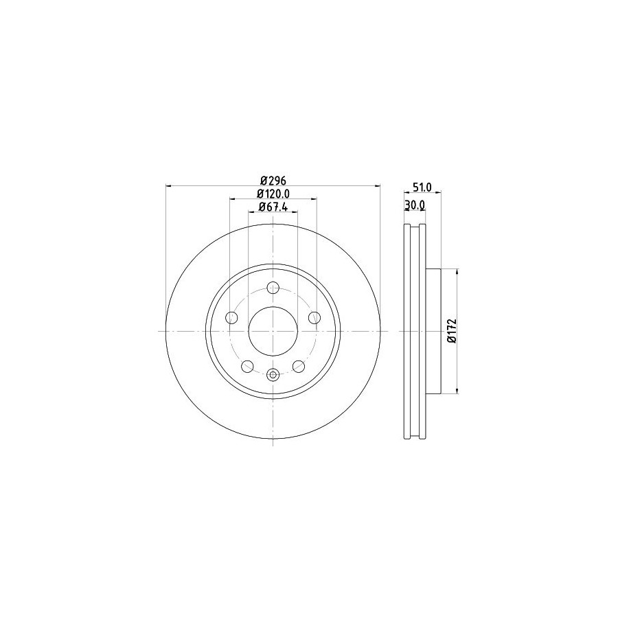 2 Disques de Frein Aéré Internement Ø 67,4 MM 30 MM HELLA pour U.A Opel - Image 3