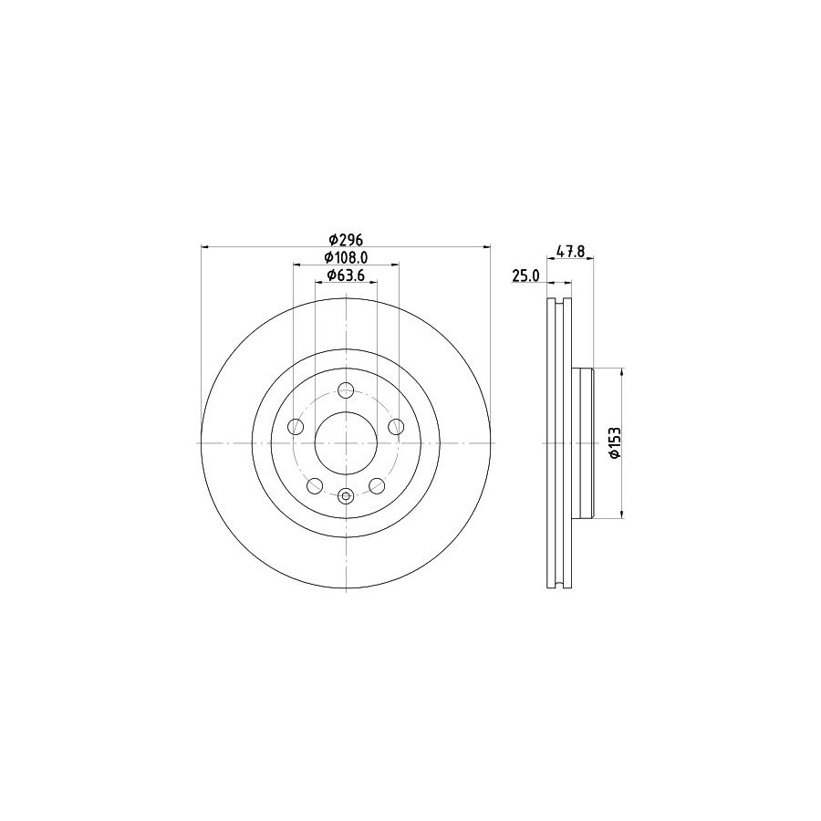 2x Disque de frein ventilé de l'intérieur 8DD 355 133-441 HELLA pour VOLVO XC40 - Image 3