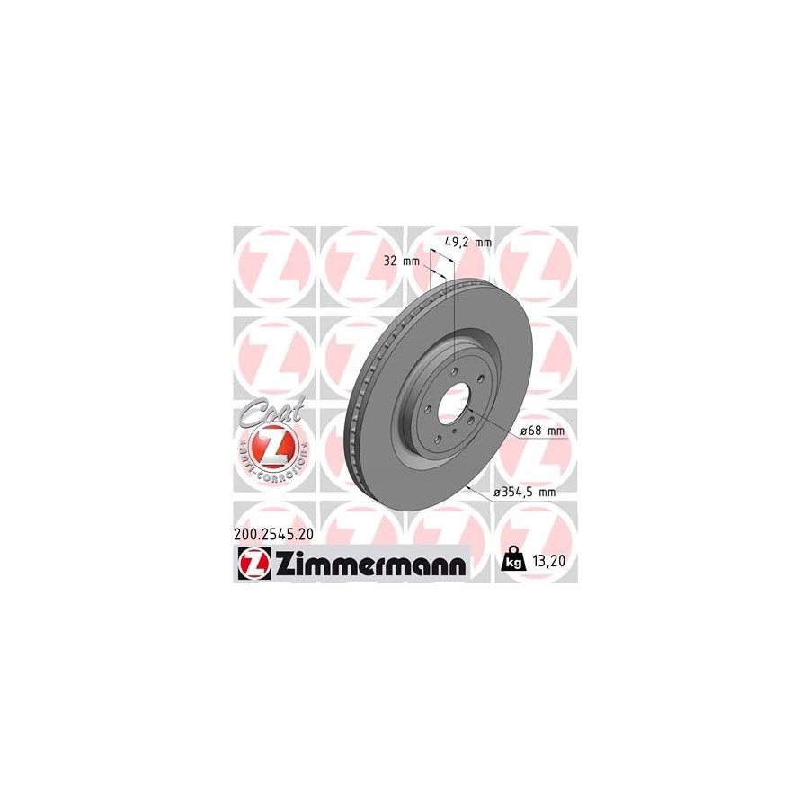 Zimmermann Disque De Frein 200.2545.20 Infiniti;Nissan