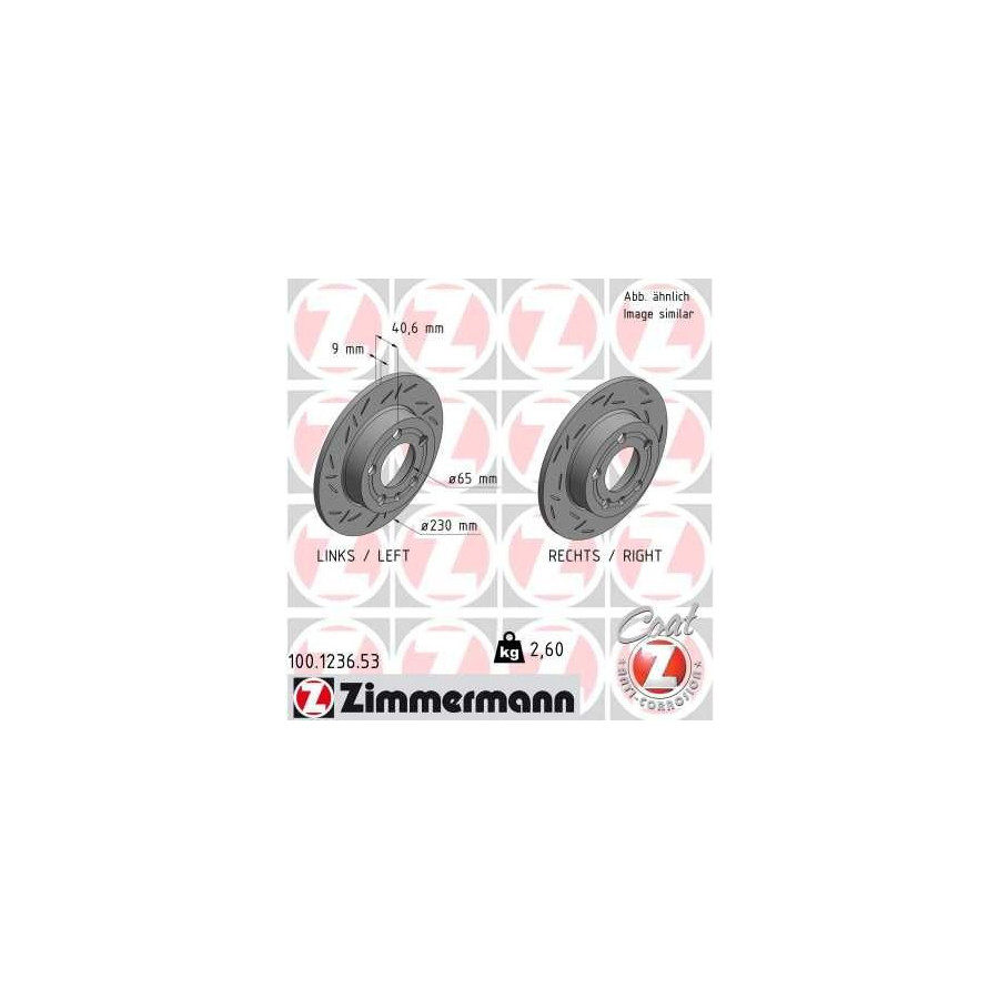 Zimmermann Disque De Frein 100.1236.53 Audi;Seat;Skoda;Volkswagen