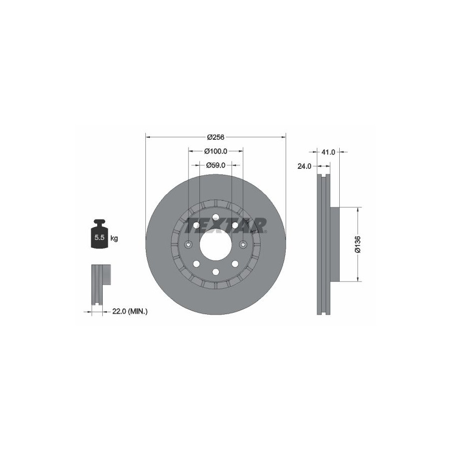 Textar Disque De Frein 92263303 Chevrolet