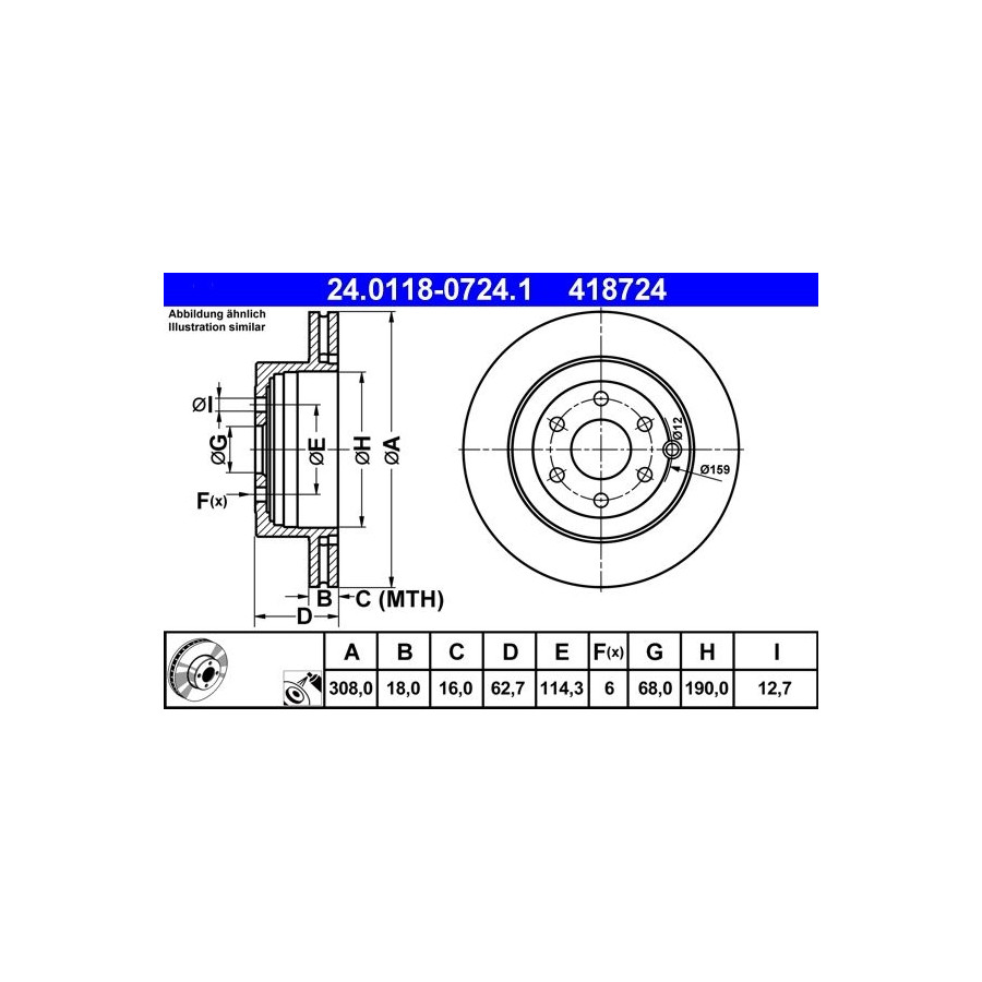 2x ATE Disque De Frein Arrière Ø308mm Pour PATHFINDER NISSAN R51 3 VAN dCi 4WD 4 - Image 4
