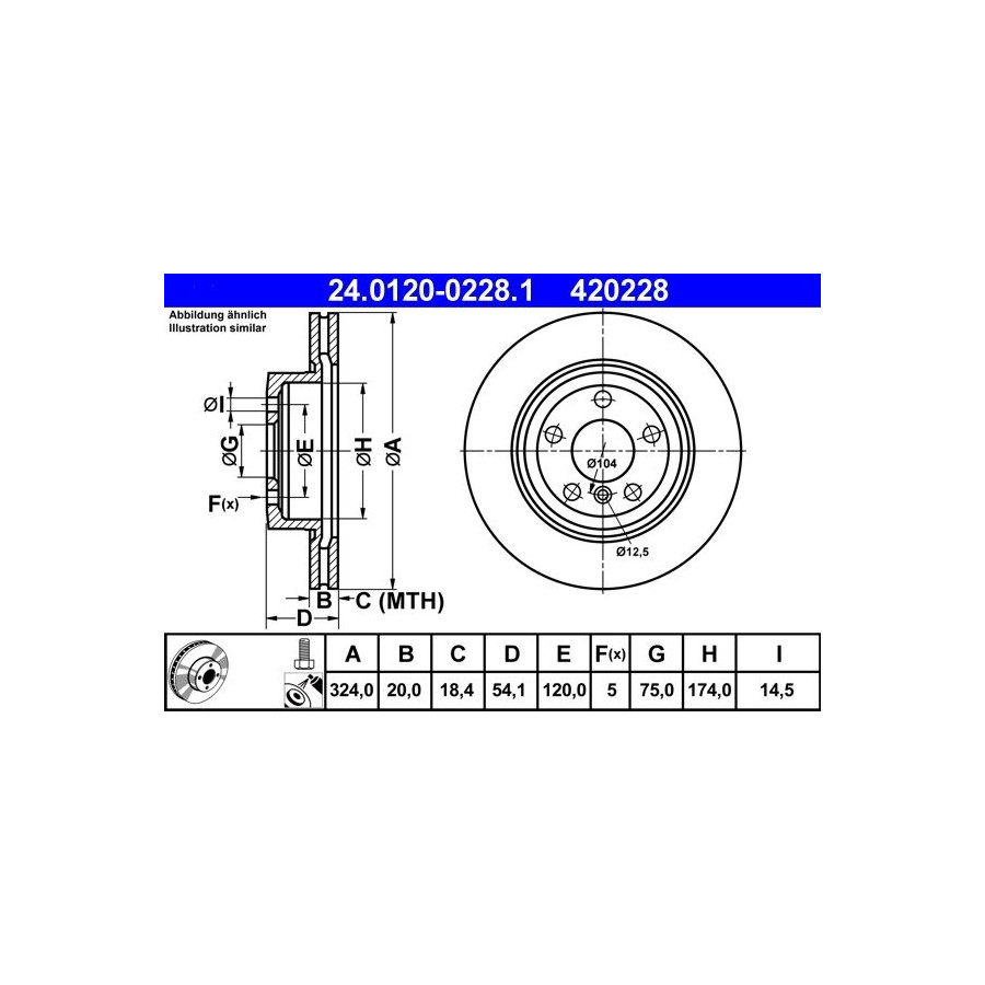 Disque De Frein Ate 24.01200228.1 Bmw